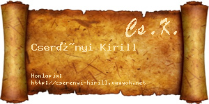 Cserényi Kirill névjegykártya